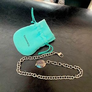 Tiffany oval tag necklace